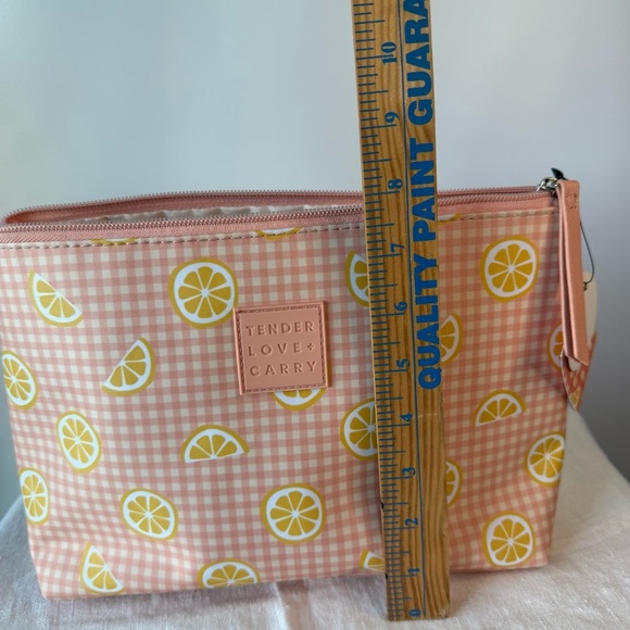 Tender Love & Carry peach color with lemons cosmetic travel toiletries bag - Picture 8 of 8